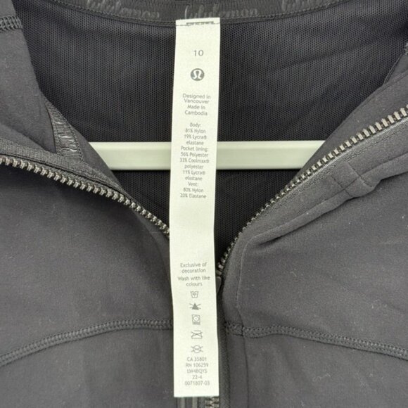 Lululemon Hooded Define Jacket Nulu Black Size 10 LW4BQYS BLK - Picture 6 of 8
